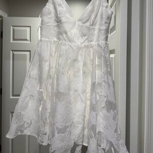 Lulu's White Floral Kids Formal Dress
